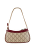 Panda GG Pochette, &pound;495, Handbags, Beige/Burgundy, Canvas/Leather, Back view